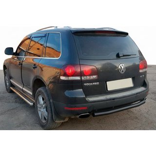 Protezione posteriore AK002 Nero (2 pz, acciaio inox) Volkswagen Touareg 2002–2010 foto 1