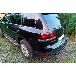 Protezione posteriore AK002 Nero (2 pz, acciaio inox) Volkswagen Touareg 2002–2010 foto 2