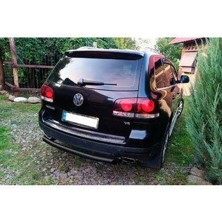 Protezione posteriore AK002 Nero (2 pz, acciaio inox) Volkswagen Touareg 2002–2010 foto 3