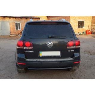 Protezione posteriore AK002 Nero (2 pz, acciaio inox) Volkswagen Touareg 2002–2010 foto 4