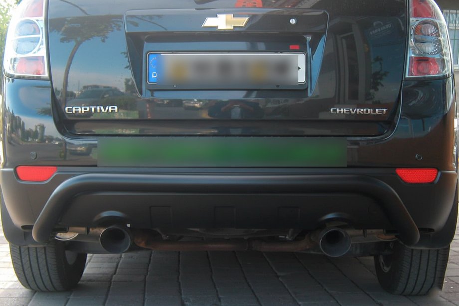 Chevrolet Captiva 2006-2019 Barra Posteriore AK007 Nera (Acciaio Inox) Image