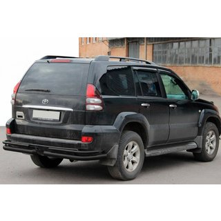 Barre Posteriori Doppie AK003-1 Nero (2 pz, Acciaio Inox) Toyota Land Cruiser Prado 120 2002-2009 foto 1