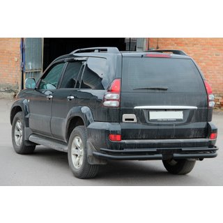 Barre Posteriori Doppie AK003-1 Nero (2 pz, Acciaio Inox) Toyota Land Cruiser Prado 120 2002-2009 foto 3