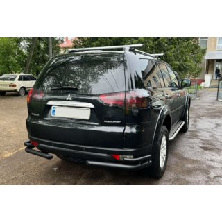 Protezione posteriore AK003-Double Black (2 pz, acciaio inox) Mitsubishi Pajero Sport 2008-2015