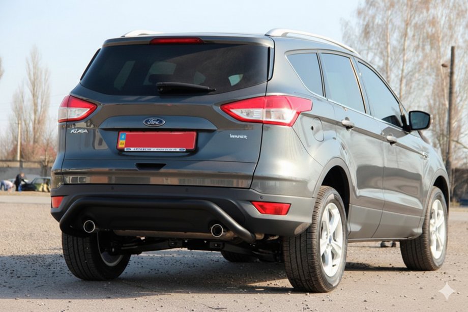 Ford Kuga 2008-2013 Barra Posteriore AK007 Nera (Acciaio Inox) Foto 2