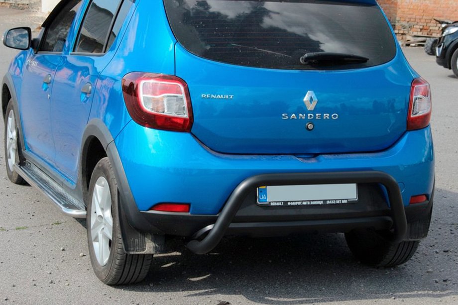 Renault Sandero 2013-2022 Barra Posteriore AK007 Nera (Acciaio Inox) Foto 7
