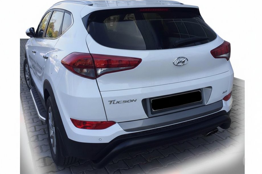 Hyundai Tucson TL 2016-2021 Barra Posteriore AK007 Nera (Acciaio Inox) Foto 1