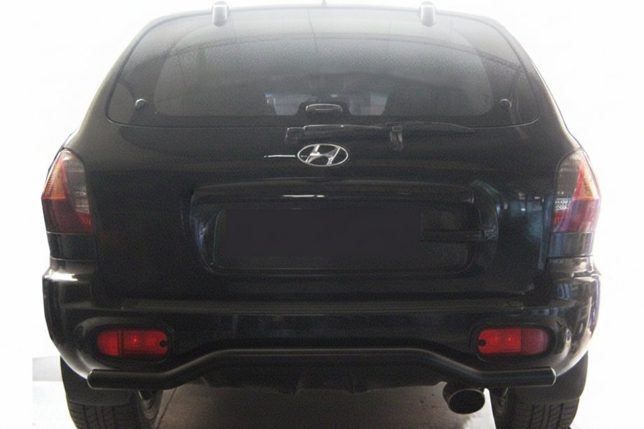 Hyundai Santa Fe 1 2000-2006 Barra Posteriore AK004 Nera (Acciaio Inox) Foto 1