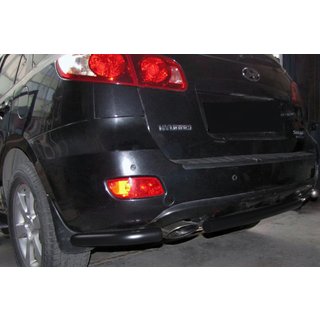 Barre angolari posteriori con sezione centrale AK0073 Nero (2 pz, acciaio inox) Hyundai Santa Fe 2 2006-2012