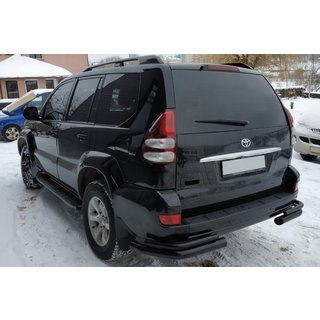 Barre Posteriori Doppie AK003-2 Nero (2 pz, Acciaio Inox) Toyota Land Cruiser Prado 120 2002-2009 foto 3