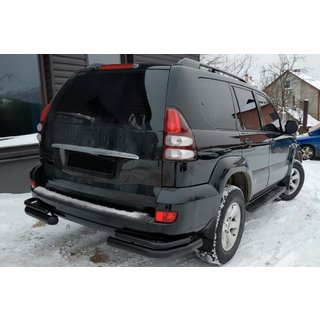 Barre Posteriori Doppie AK003-2 Nero (2 pz, Acciaio Inox) Toyota Land Cruiser Prado 120 2002-2009 foto 1