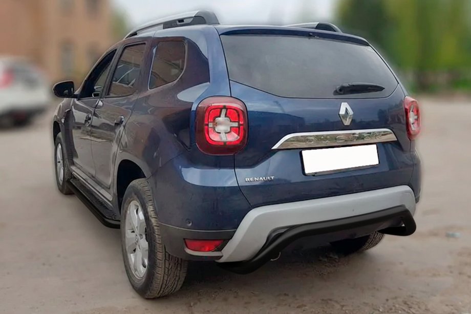 Dacia Duster 2018-2024 Protezione Posteriore AK007 Nero (Acciaio Inox) Image