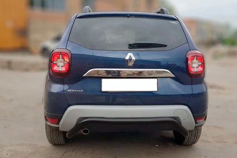 Renault Duster 2018-2024 Protezione Posteriore AK007 Nero (Acciaio Inox) Foto 2
