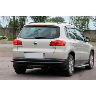 Protezione Posteriore AK002-2 Nero (Acciaio Inox) Volkswagen Tiguan 2007-2016 foto 3