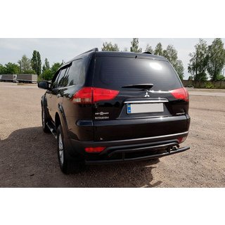 Protezione posteriore AK002-2 Nero (2 pz, acciaio inox) Mitsubishi Pajero Sport 2008-2015 foto 3