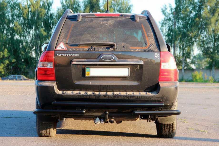 Kia Sportage 2004-2010 Barra Posteriore AK007 Nera (Acciaio Inox) Foto 3
