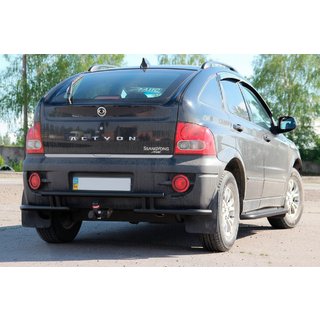 Protezione Posteriore AK005-2 Nero (Acciaio Inox) SsangYong Action 2005-2018 foto 2