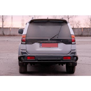 Protezione Posteriore AK005-2 Nero (Acciaio Inox) Mitsubishi Pajero Sport 1996-2007 foto 2