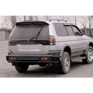 Protezione Posteriore AK005-2 Nero (Acciaio Inox) Mitsubishi Pajero Sport 1996-2007 foto 1