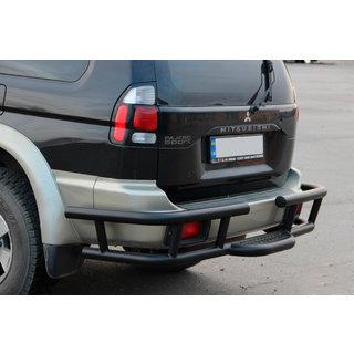 Protezione Posteriore AK-Special Black (Acciaio Inox) Mitsubishi Pajero Sport 1996-2007 foto 1
