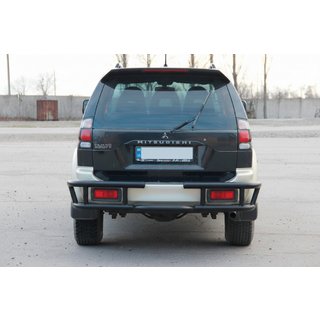 Protezione Posteriore AK-Special Black (Acciaio Inox) Mitsubishi Pajero Sport 1996-2007 foto 4