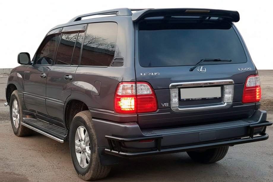 Lexus LX470 1998-2007 Protezione Posteriore AK009-15 Nero (Acciaio Inox) Foto 1
