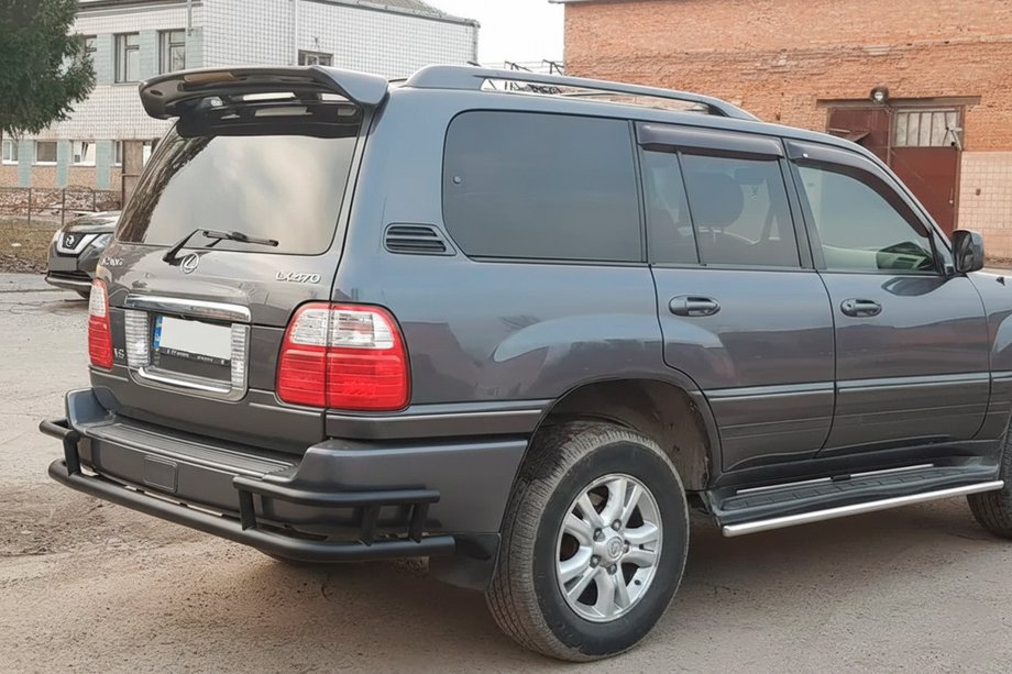 Lexus LX470 1998-2007 Protezione Posteriore AK009-15 Nero (Acciaio Inox) Foto 2