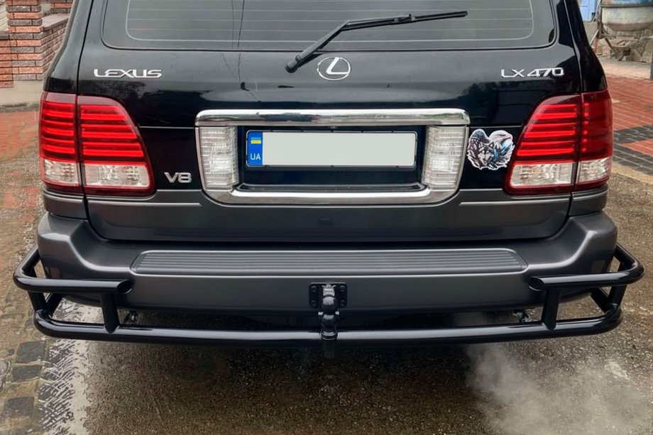 Lexus LX470 1998-2007 Protezione Posteriore AK009-15 Nero (Acciaio Inox) Foto 3