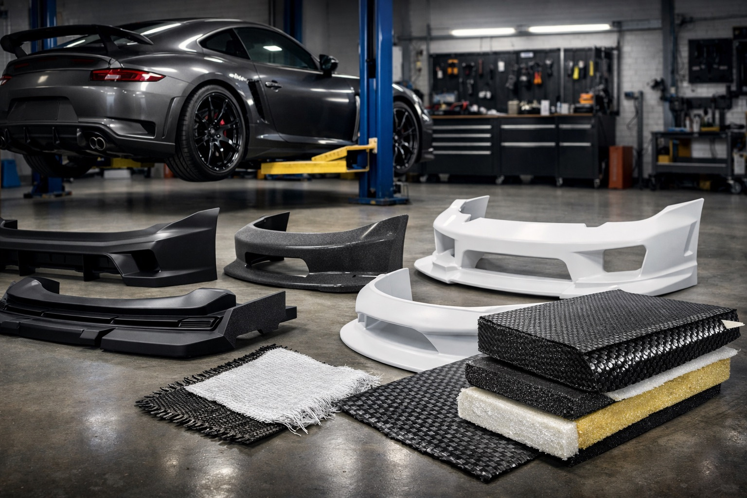 Kit estetici, minigonne, spoiler: come scegliere il materiale (ABS vs PP vs FRP vs carbonio) ed evitare le crepe