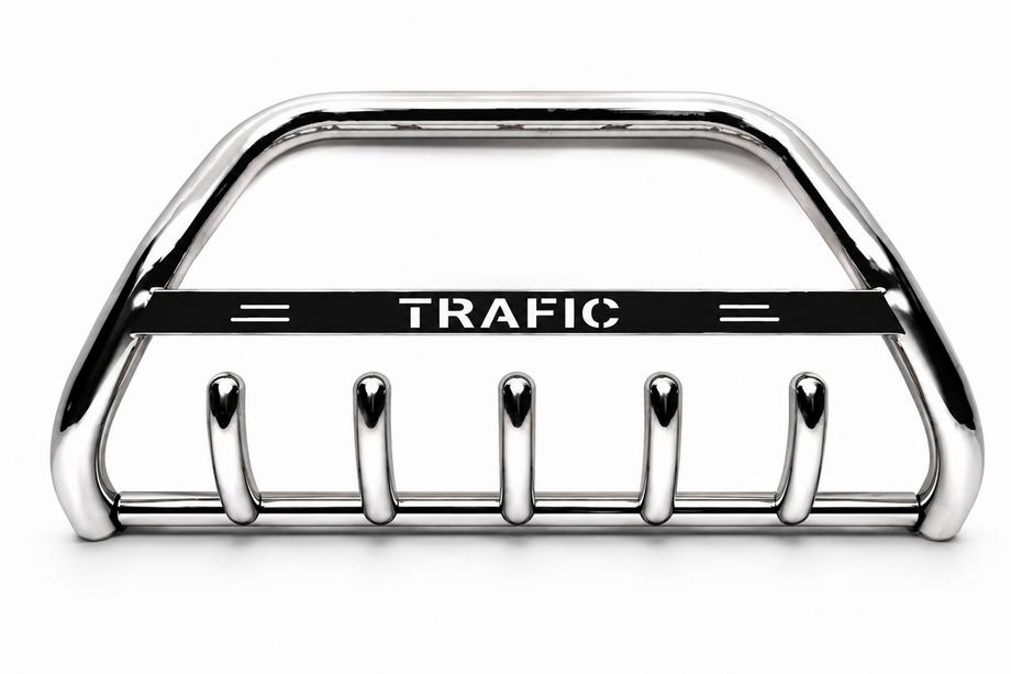 Renault Trafic 2001–2015 Parabullbar WT004 con scritta Trafic (acciaio inox) Image