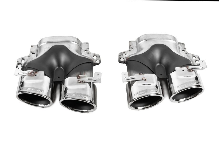 Mercedes E-class W213 2016-2023 Diffusore posteriore con terminali di scarico E53-Design Silver (per Base) Foto 6
