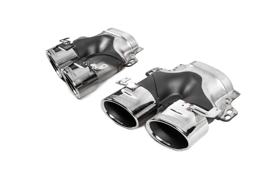 Mercedes E-class W213 2016-2023 Diffusore posteriore con terminali di scarico E53-Design Silver (per Base) Foto 7