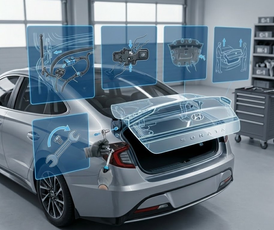Hyundai Sonata: come rimuovere il coperchio del bagagliaio, passo passo