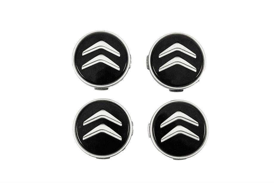 Citroen Coprimozzo 60/56 mm (Nero con cromo, 4 pz) Image