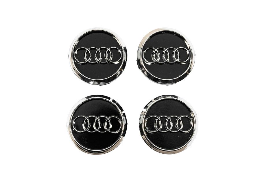 Audi Coprimozzo 60/58 mm (Nero con cromatura, set da 4) Image