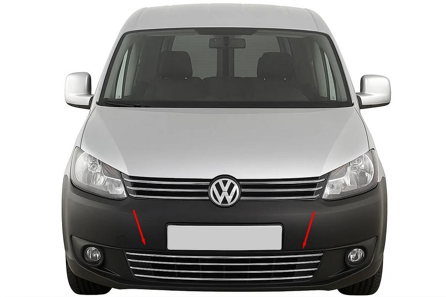 Volkswagen Caddy 2010-2015 Griglia paraurti monoblocco in acciaio inox Image