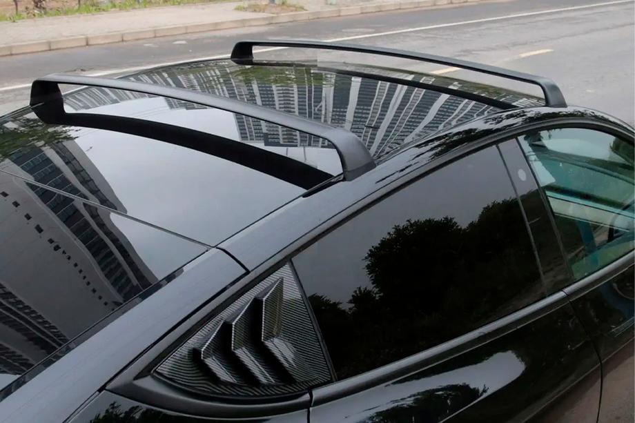 Tesla Model 3 2017- Barre trasversali OEM per punti di fissaggio originali, con serratura (2 pz) Foto 1