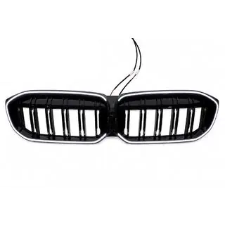 Griglie a doppio rene M-Look LED (2022+, nero lucido) foto 2