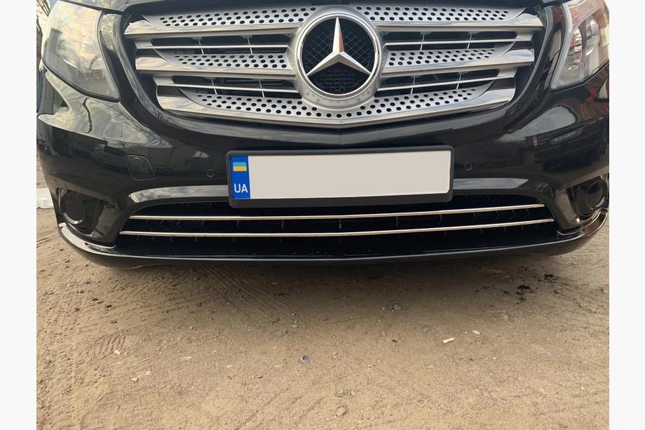 Mercedes Vito/V-class W447 2014- Cover griglia paraurti (2 pz, acciaio inox) Vito Passeggeri (Cromato) Foto 6