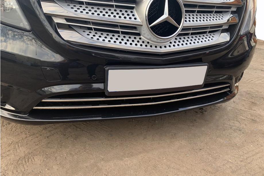 Mercedes Vito/V-class W447 2014- Cover griglia paraurti (2 pz, acciaio inox) Vito Passeggeri (Cromato) Foto 7