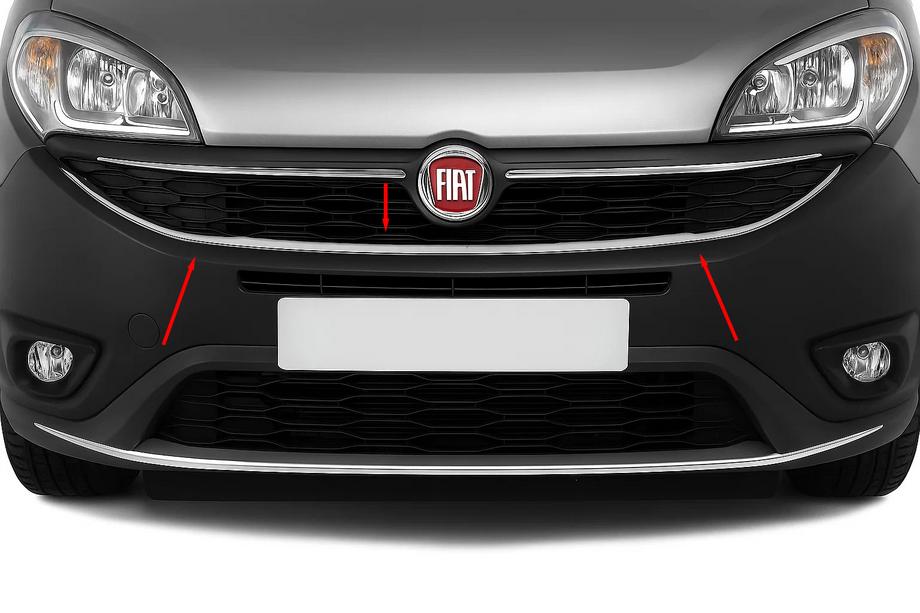 Fiat Doblo II 2010-2022 Cornice intorno alla griglia inferiore (2015↗, acciaio inox) Image
