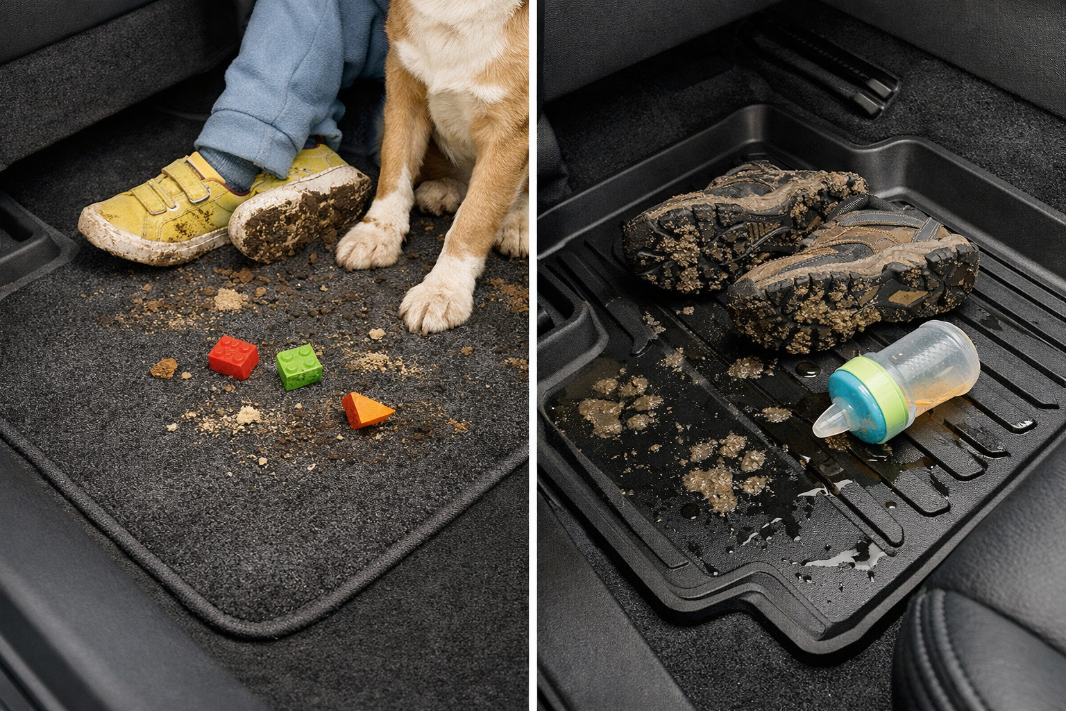Quali tappetini auto sono migliori con bambini, cane e scarpe sporche?