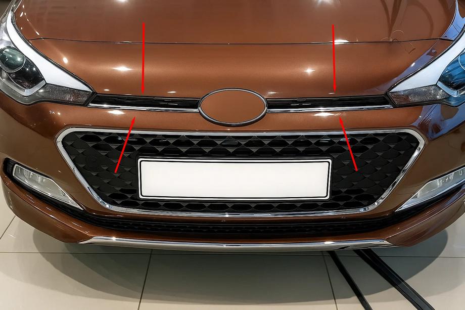 Hyundai I-20 2014-2020 Coperture Griglia 2014-2018 (2 pz, acciaio inox) Image