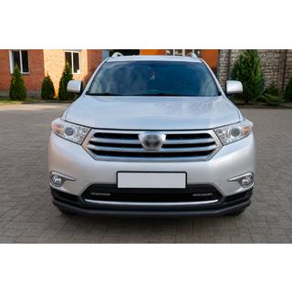 Barra di protezione anteriore ST008 Black (2010-2013, acciaio inox) Toyota Highlander 2008-2013 foto 2