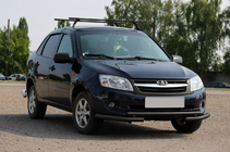Lada Granta 2011- Bull bar anteriore ST009-2 Black (inox) foto 1