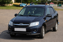 Lada Granta 2011- Bull bar anteriore ST009-2 Black (inox) foto 2