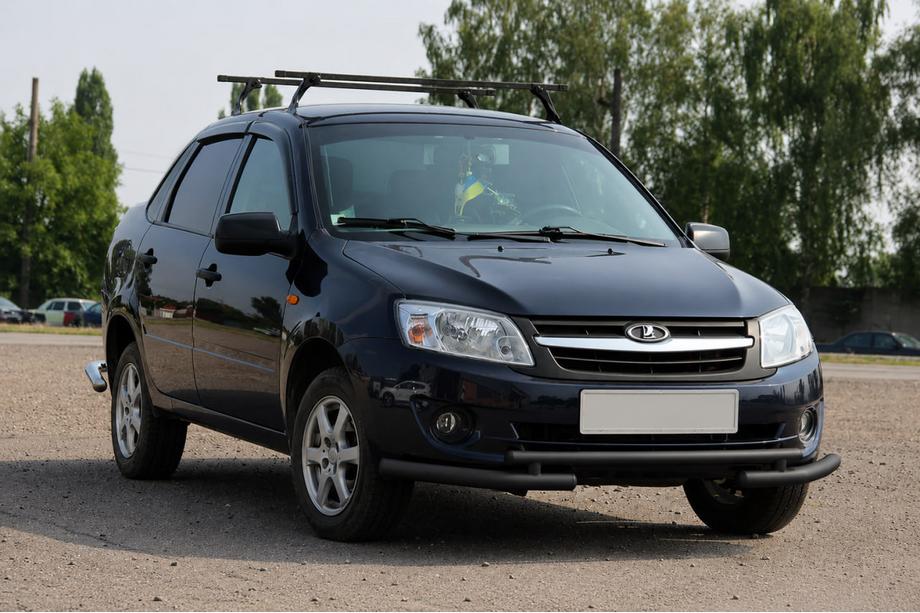Lada Granta 2011- Bull bar anteriore ST009-2 Black (inox) Image