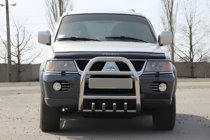 Mitsubishi Pajero Sport 1996-2007 Protezione Anteriore QT007 (Acciaio Inox) foto 1