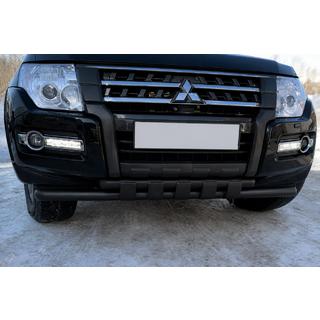 Bull bar anteriore ST015 Black (acciaio inox) Mitsubishi Pajero Wagon IV 2006-2021 foto 1