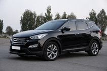 Hyundai Santa Fe 3 2012-2018 Bull bar anteriore ST014 Black (acciaio inox) foto 2